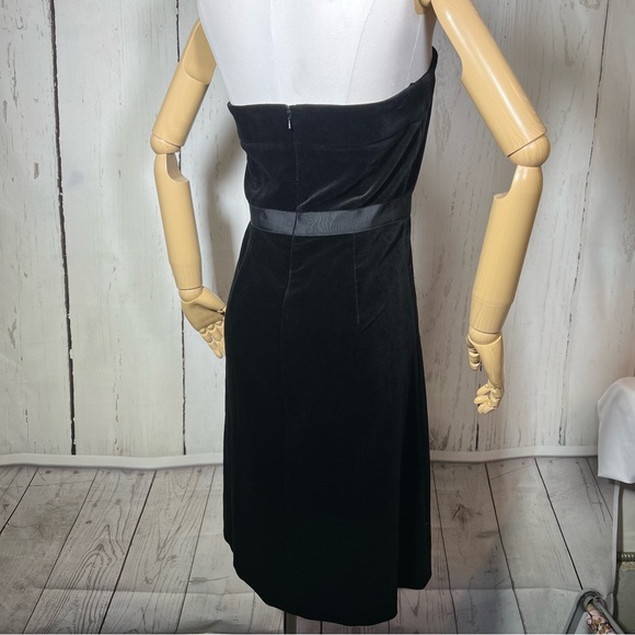 NEW NWT J. Crew Black Velvet Bow Strapless Fitted Cocktail Party Dress Size 6 - Picture 7 of 16